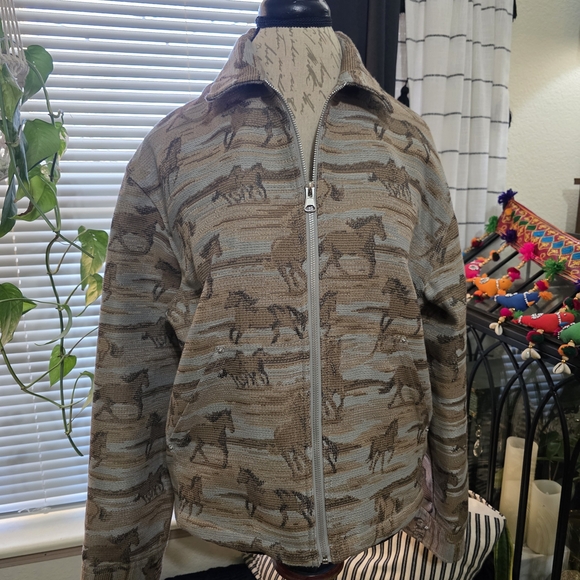 BDG Jackets & Blazers - BDG Urban Outfitters Horse Jacquard Tapestry Zip Jacket Size Small | Men & Women